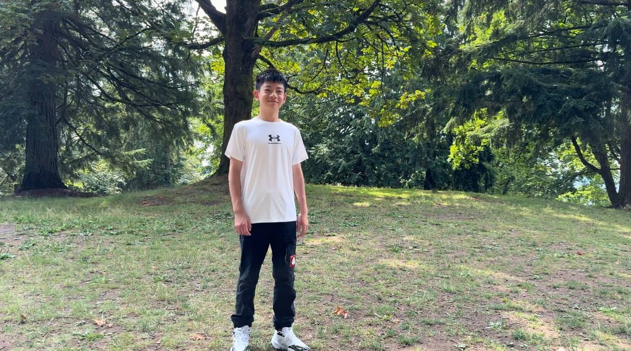 A confident young client out in the park